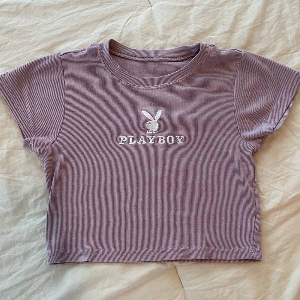 Playboy Ribbed Crop Tee